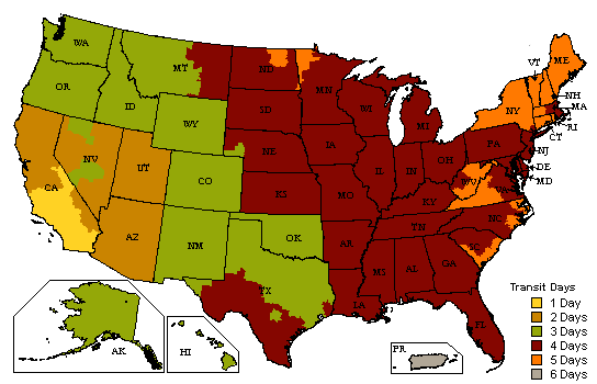 US Shipping Map