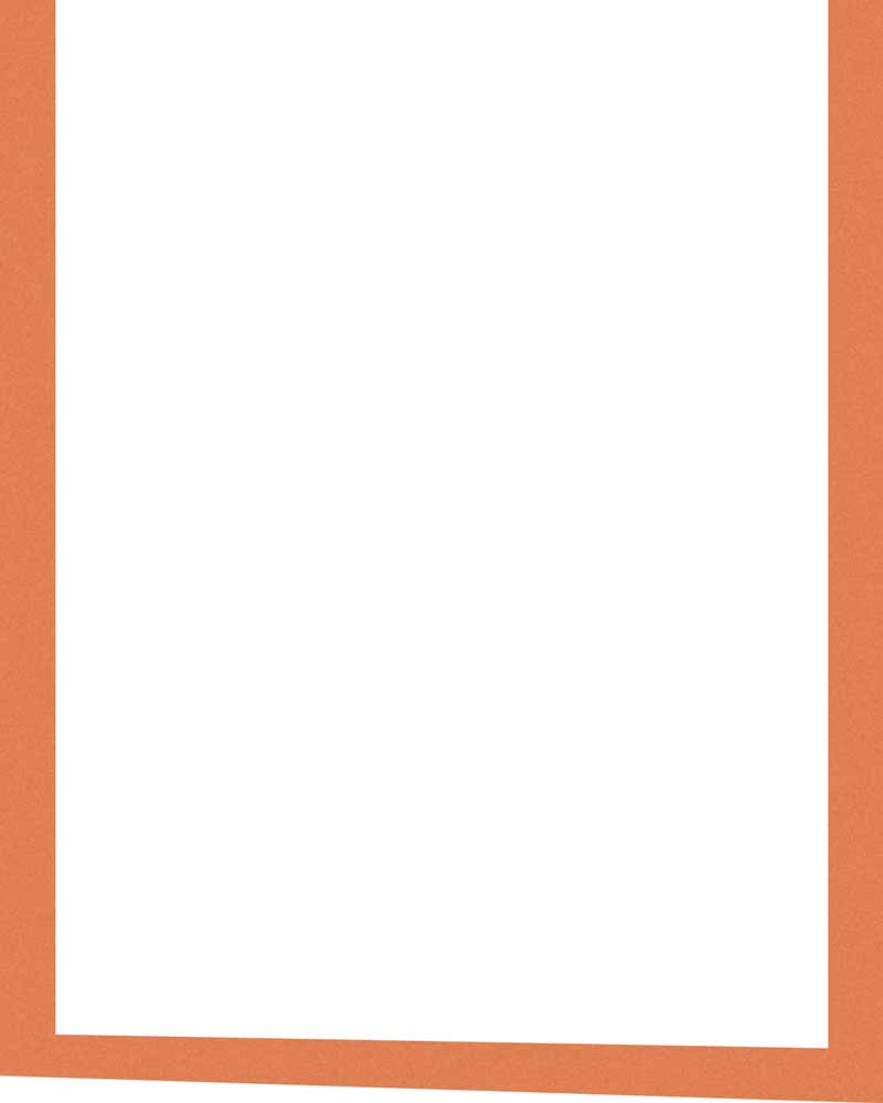 White background with orange border